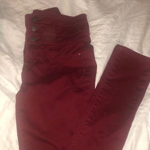 High waisted Red Jeans